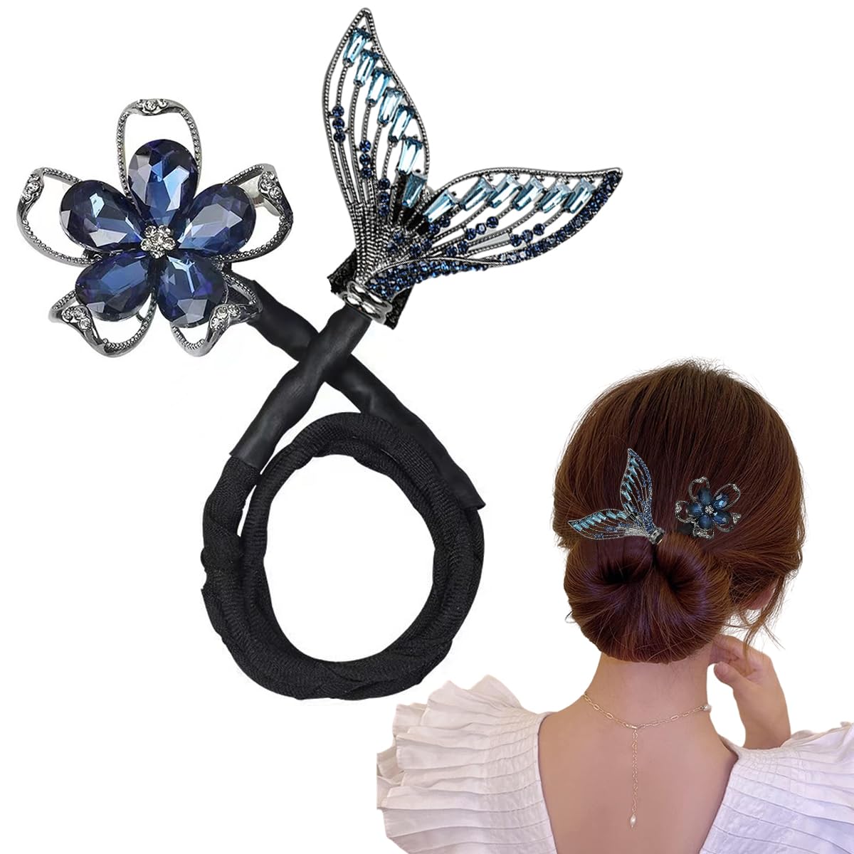 PALAY Magic Hair Bun Maker for Hair Mermaid Tail Rhinestone Hair Bun Shaper Elegant Floral Hairstyle Twist Hair Bun Accessories for Women & Girls Daily, Party, Wedding PALAY Magic Hair Bun Maker for Hair Mermaid Tail Rhinestone Hair Bun Shaper Elegant Floral Hairstyle Twist Hair Bun Accessories for Women & Girls Daily, Party, Wedding